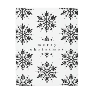 Black & White Minimalistic Graphic Snowflake Metal Print