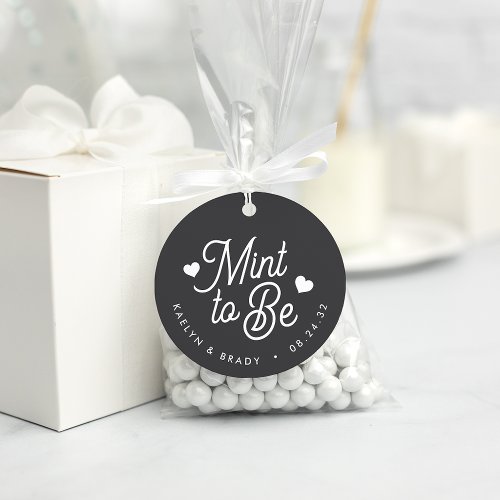 Black  White Mint to Be Personalized Wedding Favor Tags