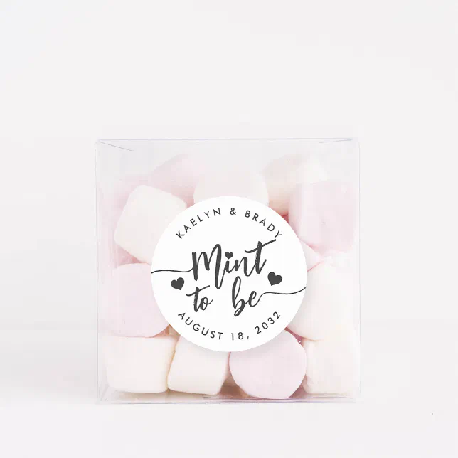 Black & White Mint to Be Wedding Favor Classic Round Sticker | Zazzle