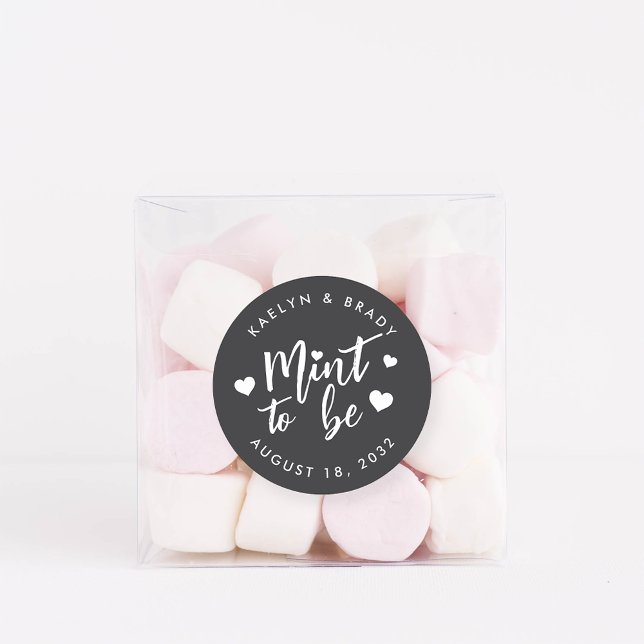 Black & White Mint to Be Wedding Favor Classic Round Sticker (Creator Uploaded)