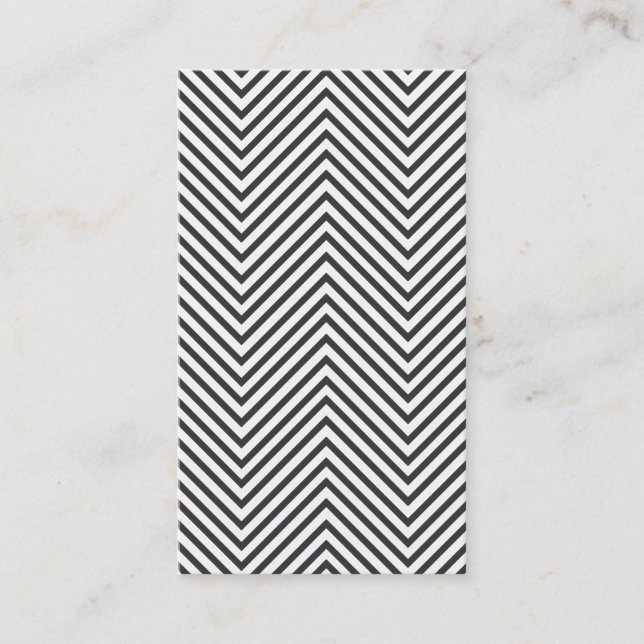 BLACK & WHITE MOD ZIGZAG PATTERN BUSINESS CARD (Front)