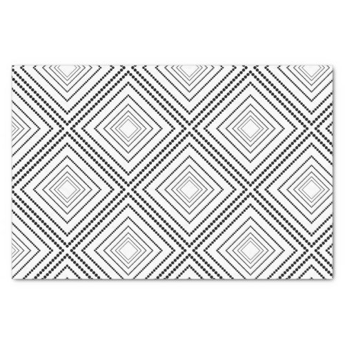 Black white modern abstract geometric pattern tissue paper