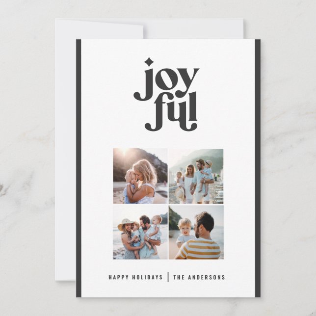 Black white modern abstract joyful photo holiday (Front)