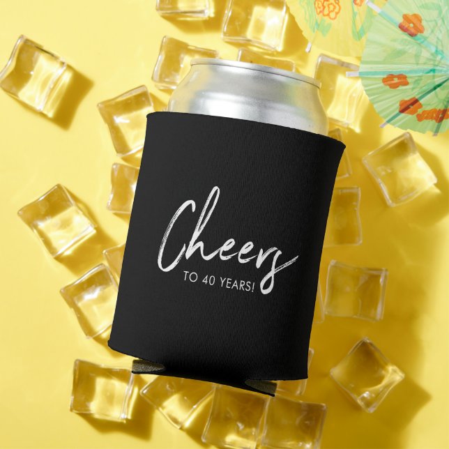 Black & White Modern Adult Birthday Party Favor Ca Can Cooler (In Situ Summer)