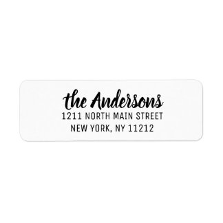 Black White Modern Artsy Cursive Script Label