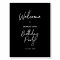 Black & White Modern Birthday Party Welcome Sign