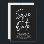 Black & White | Modern Birthday Save the Date<br><div class="desc">This save the date card design features a brush script "Save the Date" with a clean layout in black & white color combo. Matching invitations and party supplies are available at my shop BaraBomDesign.</div>