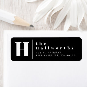 Black & White Modern Bold Return Address Label