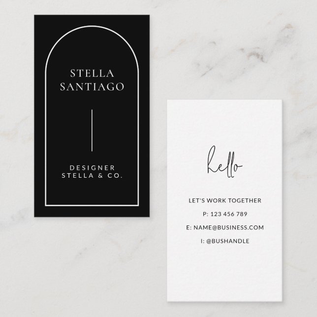 Black & White Modern Business Card (Front/Back)