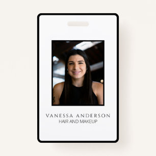 Black White Modern Business Logo Photo Salon Spa Badge