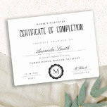 Black White Modern Certificate of Completion Award<br><div class="desc">If you need any further customisation please feel free to message me on yellowfebstudio@gmail.com.</div>