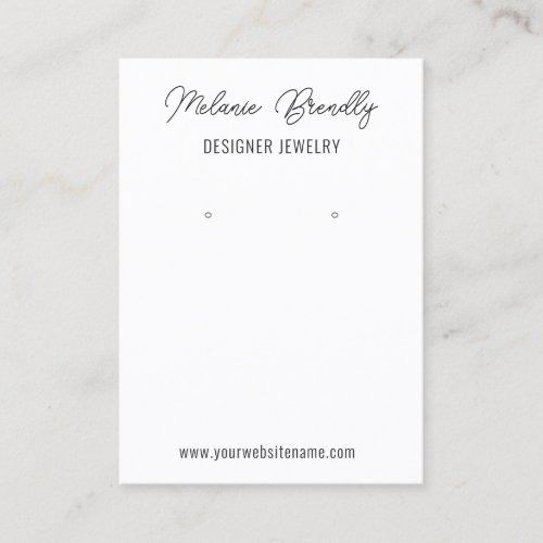 Black White Modern Chic Jewelry Earring Display   Business Card