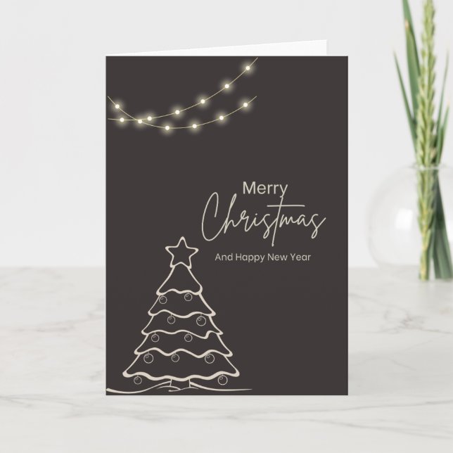 Black & White Modern Christmas Card (Front)
