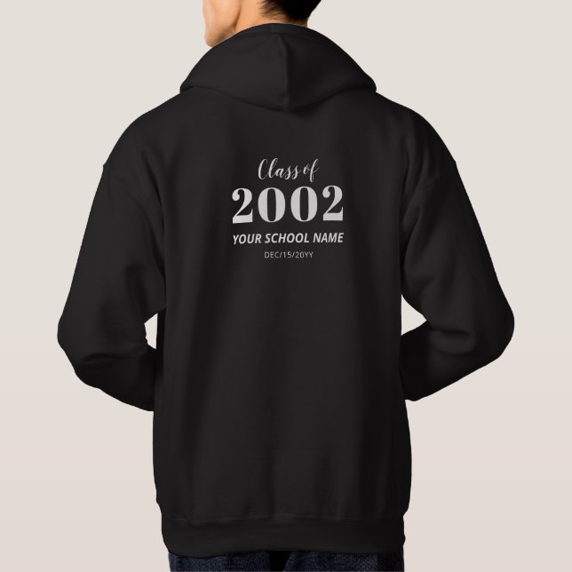 Black & White Modern Class Reunion Party Favor Hoodie (Back)
