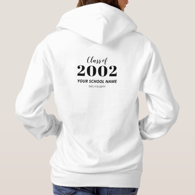 Black & White Modern Class Reunion Party Favor Hoodie (Back)