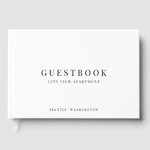 Black & White Modern Classic Vacation Home Rental Guest Book