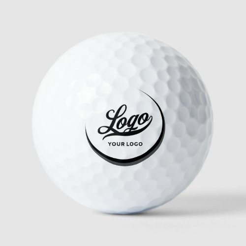 Black White Modern Company Logo Business Club Golf Balls