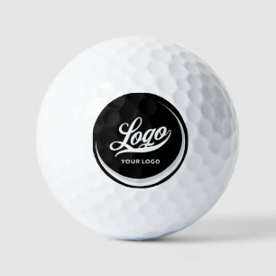 Black White Modern Company Logo Business Club Golf Golf Balls