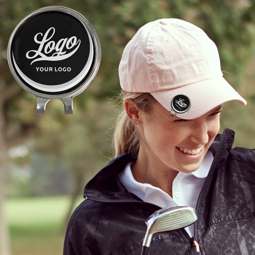 Black White Modern Company Logo Business Club Golf Golf Hat Clip