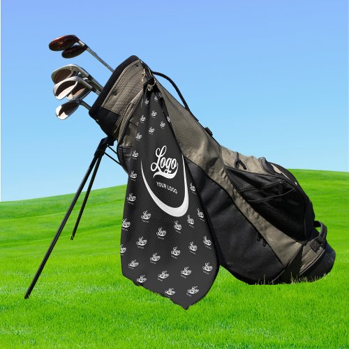 Black White Modern Company Logo Business Club Golf Golf Towel