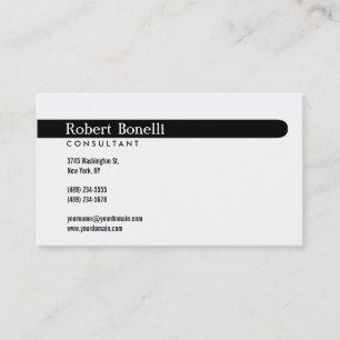 Black & White Modern Consultant Business Card