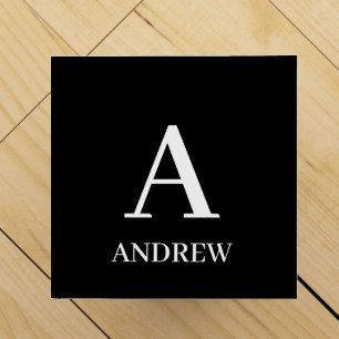 Black White Modern Custom Personalized Gift Wine B Box
