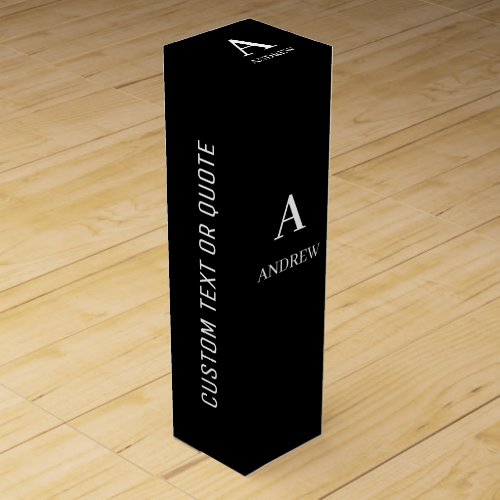 Black White Modern Custom Personalized Gift Wine B Box