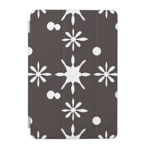 Black White Modern Daisy Pattern iPad Mini Cover