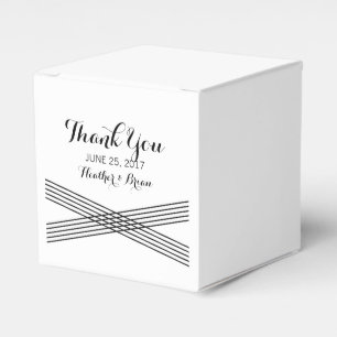 Black White Modern Deco Wedding Favor Boxes