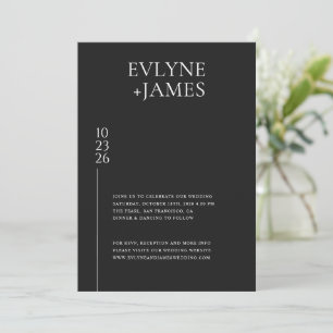 Black & White Modern Electronic Wedding Photo Invitation
