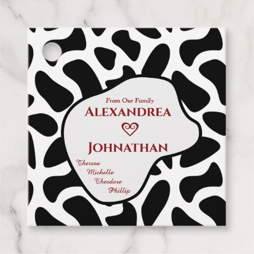 Black White Modern Elegant Family Personalized  Favor Tags