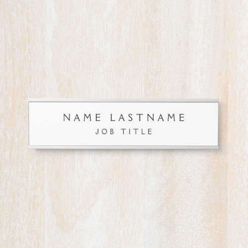 Black White Modern Elegant Professional Classy Door Sign