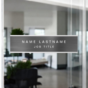Black White Modern Elegant Professional Classy Door Sign