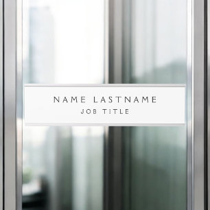 Black White Modern Elegant Professional Classy Door Sign