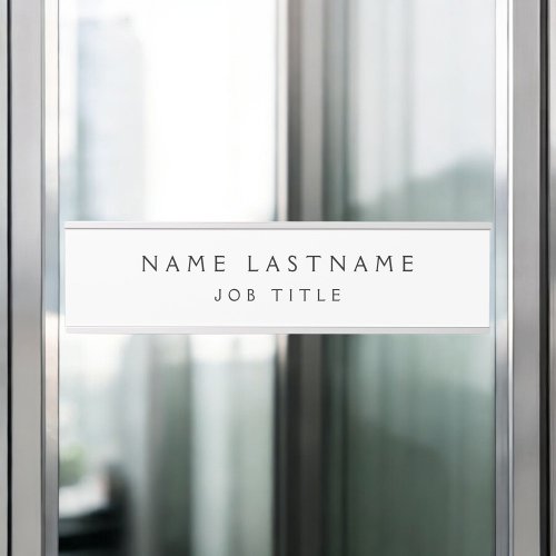 Black White Modern Elegant Professional Classy Door Sign