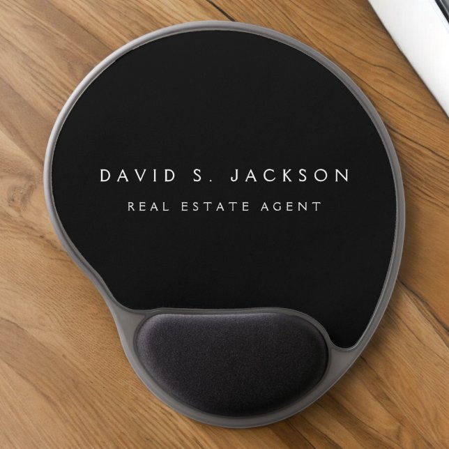 Black White Modern Elegant Professional Classy Gel Mouse Pad (Creator Uploaded)
