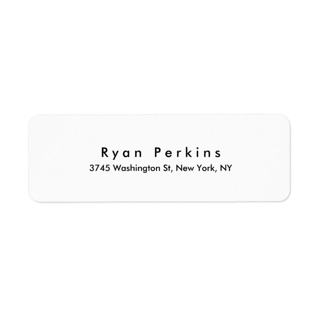 Black & White Modern Elegant Professional Personal Label (Front)