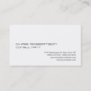 Black White Modern Elegant Simple Business Card