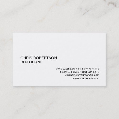 Black White Modern Elegant Standard Business Card