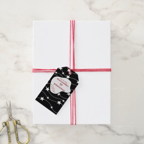 Black White Modern Elegant Stylish Personalized  Gift Tags