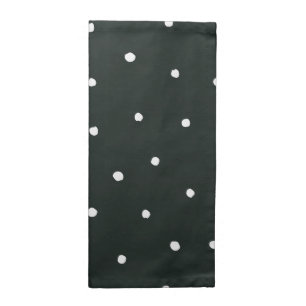 Black & White Modern Farmhouse Polka Dot Pattern Cloth Napkin