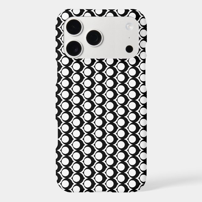 Black White Modern Geometric Art Deco Case-Mate iPhone Case (Back)