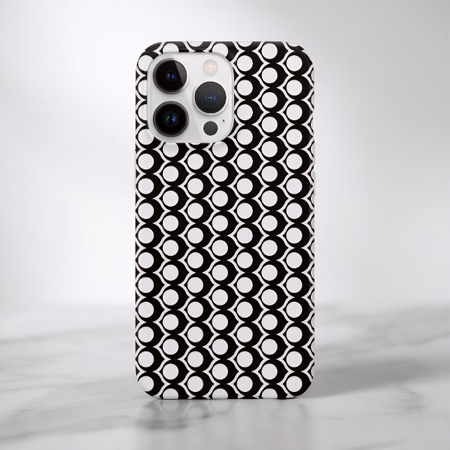 Black White Modern Geometric Pattern Case-Mate iPhone Case (Creator Uploaded)