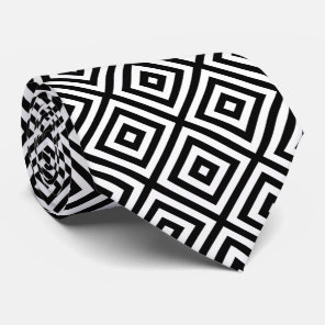 Black & White Modern Geometric Pattern Neck Tie