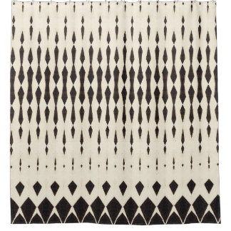Black white modern geometric pattern shower curtain