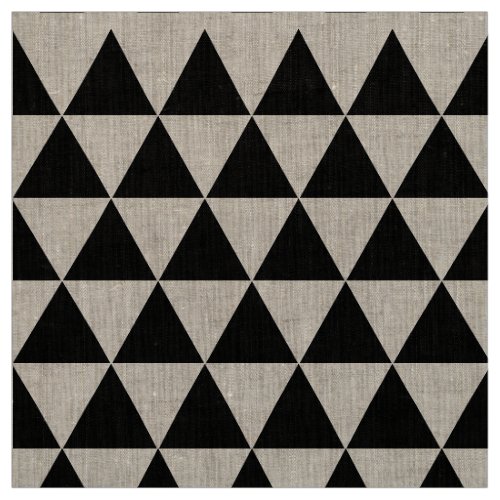 Black White Modern Geometric Rustic Decor Linen Fabric