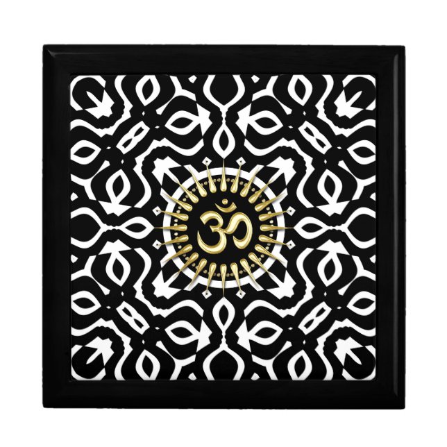 Black White Modern Geometry Fusion Mix Gift Box (Front)