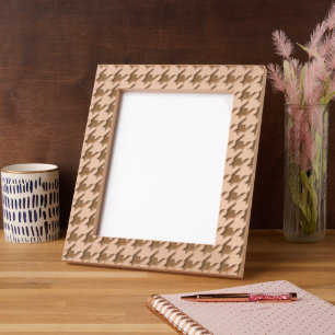 Black White Modern Houndstooth Pattern Engraved Frames