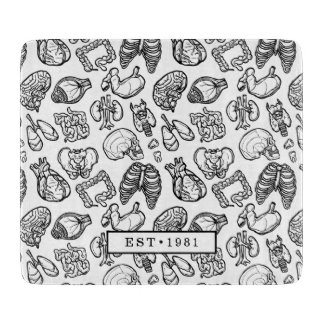 Black & White Modern Human Anatomy Sketch Custom Cutting Board
