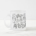 Black &amp; White Modern Human Anatomy Sketch Pattern Frosted Glass Coffee Mug